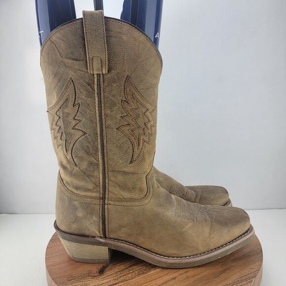 Laredo Mens Size 10 Nico Taupe Brown Square Toe Western Work Boots 68398 - Picture 4 of 10